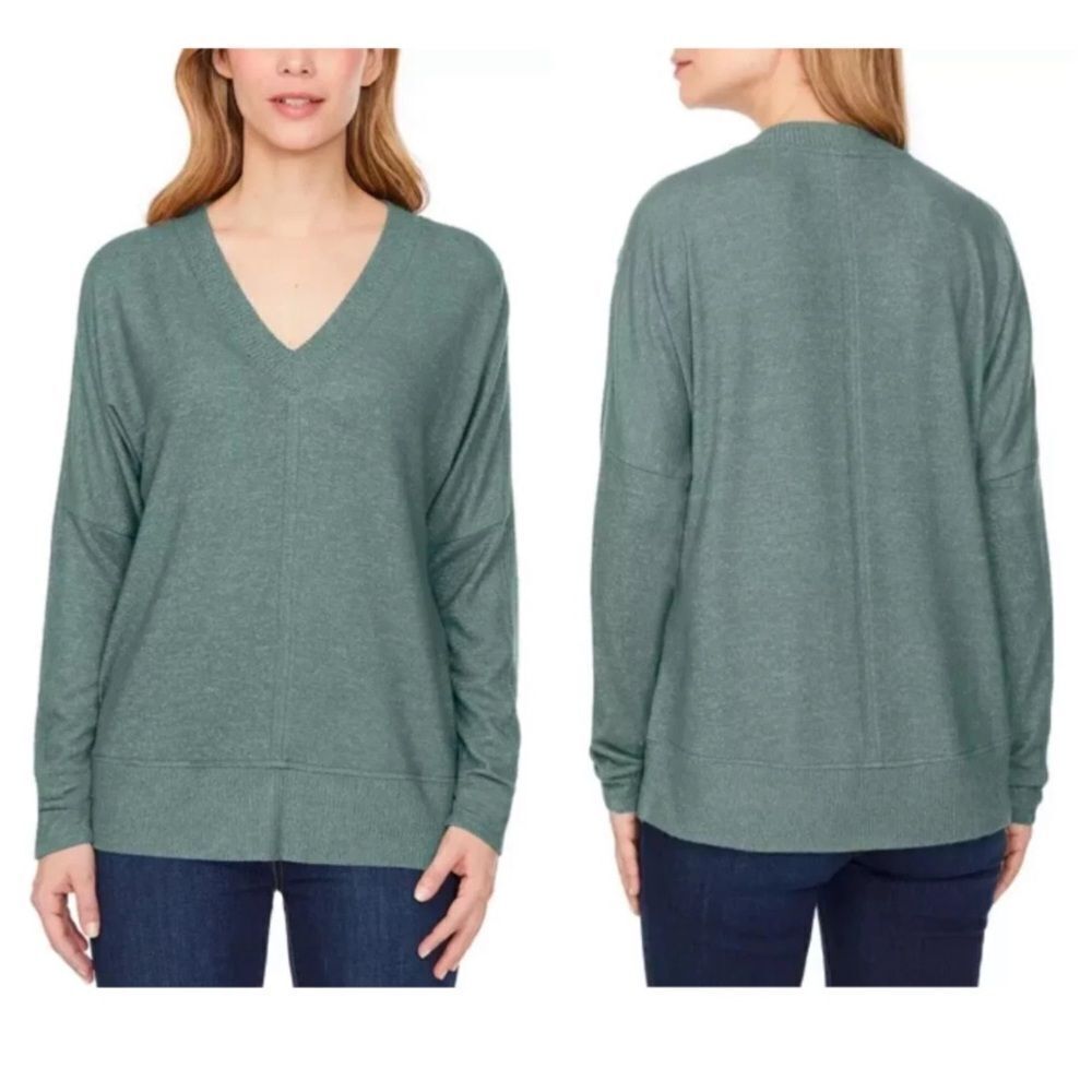 BUFFALO DAVID BITTON Sage Mix Super Soft Cozy V-Neck Long Sleeve Sweater- XL NWT